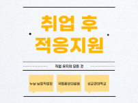 다양한 직무의 취업 후 적응지원 소개